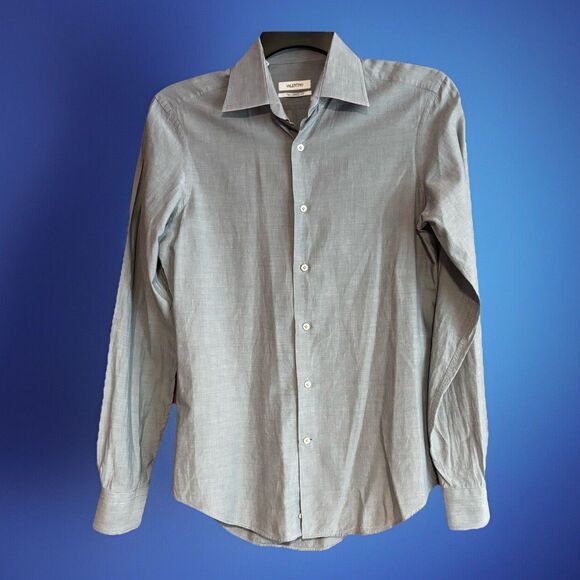 Valentino Other - Valentino Tailored Fit Blue Button Up Shirt Men's Size 38-15 Medium Work Casual